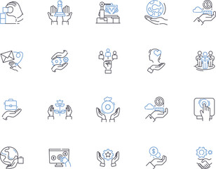 Maintenance outline icons collection. Fix, Repair, Adjust, Replace, Inspect, Clean, Service vector and illustration concept set. Tune, Upgrade, Refurbish linear signs