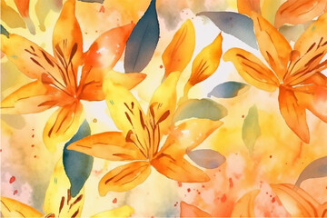 Fototapeta na wymiar elegant Flower watercolor art background vector. Wallpaper design with floral paint brush line art. leaves and flowers nature design for cover, wall art, invitation, fabric, poster, canvas print.