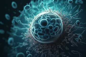 Illustration of a blastocyst. Generative AI