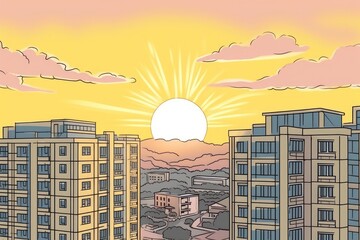 bustling cityscape with towering skyscrapers and busy streets. Generative AI