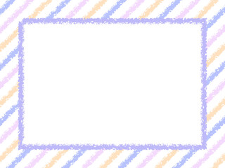 クレヨン３色斜めストライプフレーム：紫