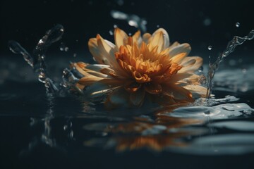 flower in the water. Generative AI