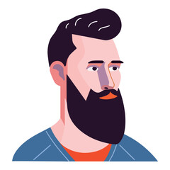 Obraz premium Man Character Flat Icon Isolated On White Background