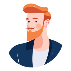 Man Character Flat Icon Isolated On White Background