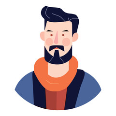 Man Character Flat Icon Isolated On White Background