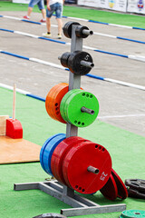 Set pancakes for sports equipment, barbell pancakes, strength sports