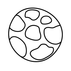 Abstract planet sphere, doodle style flat vector outline for coloring book