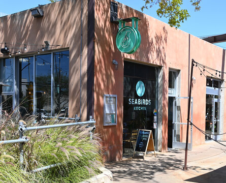 COSTA MESA, CALIFORNIA - 3 APR 2023: Seabirds Kitchen In The LAB Anti Mall, A Modern, Open Air Destination Featuring Trendy Retail Shops, A Range Of Restaurants And Art Gallery.