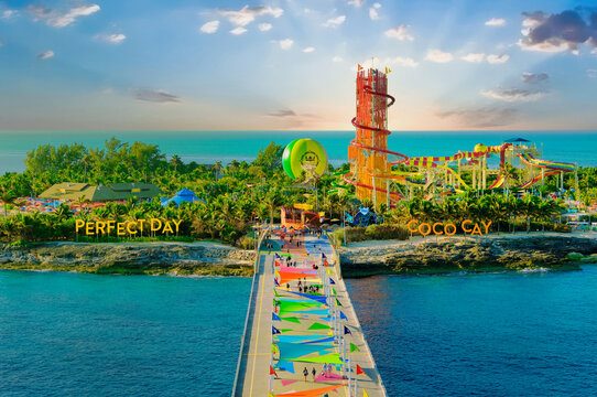 Colorful Pier of CocoCay Bahamas