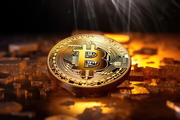 Prices for cryptocurrencies fall sharply. Bitcoin cryptocurrency value drop in idea. Generative AI