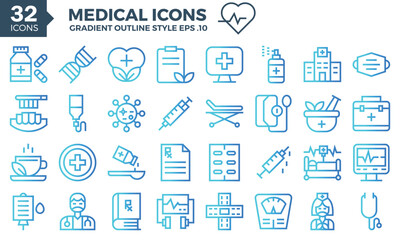 A set pack medicine of (gradient outline) style.
The collection includes of business developments,programing , web design,app design and more.