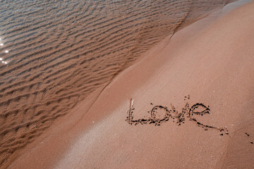 love on the sand beach near the ocean