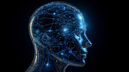 Large-scale language model AI concept image. Created with Generative AI.