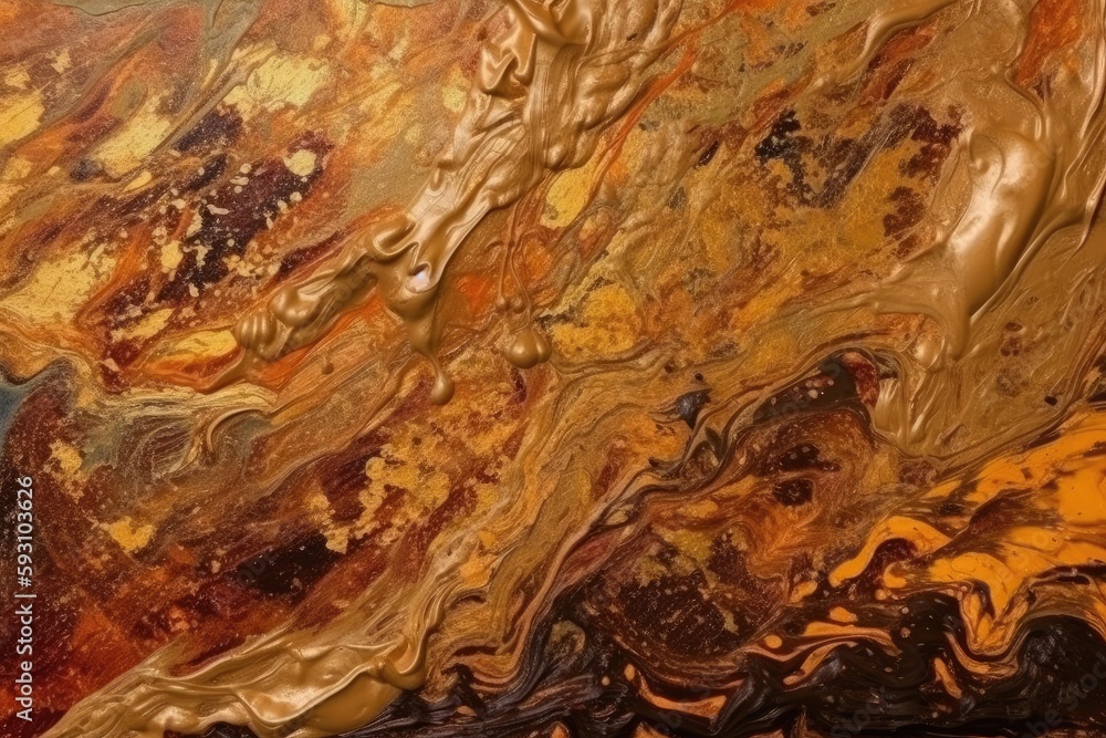 Poster detailed close-up of a smooth marble surface with intricate veins and patterns. generative ai