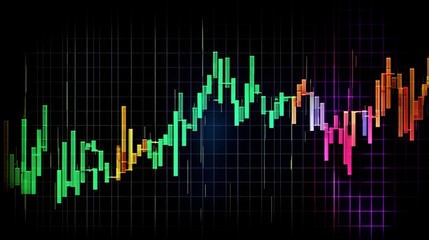 Fototapeta premium Multicolored Financial Market Graph