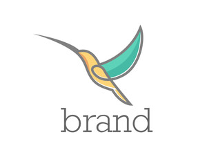 flying hummingbird pastel color logo icon symbol design template illustration inspiration
