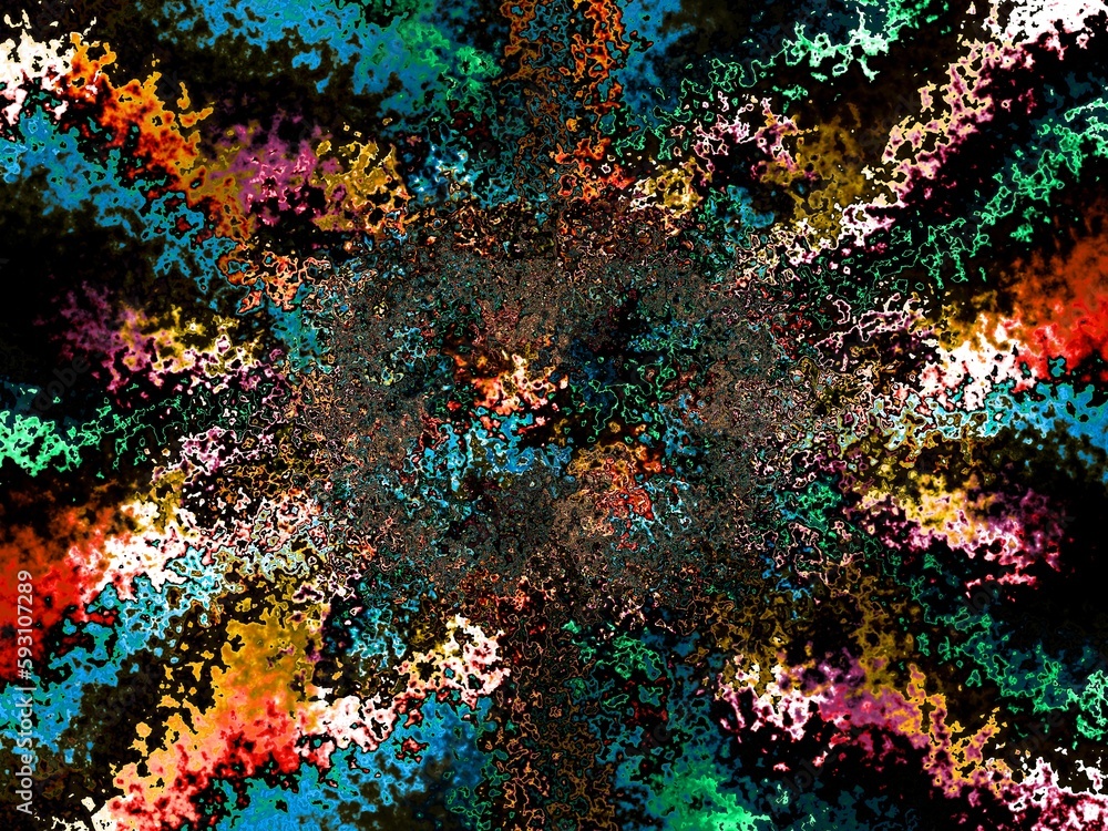 Fototapete Multicolored grunge texture. Background color. Composition of different color patterns