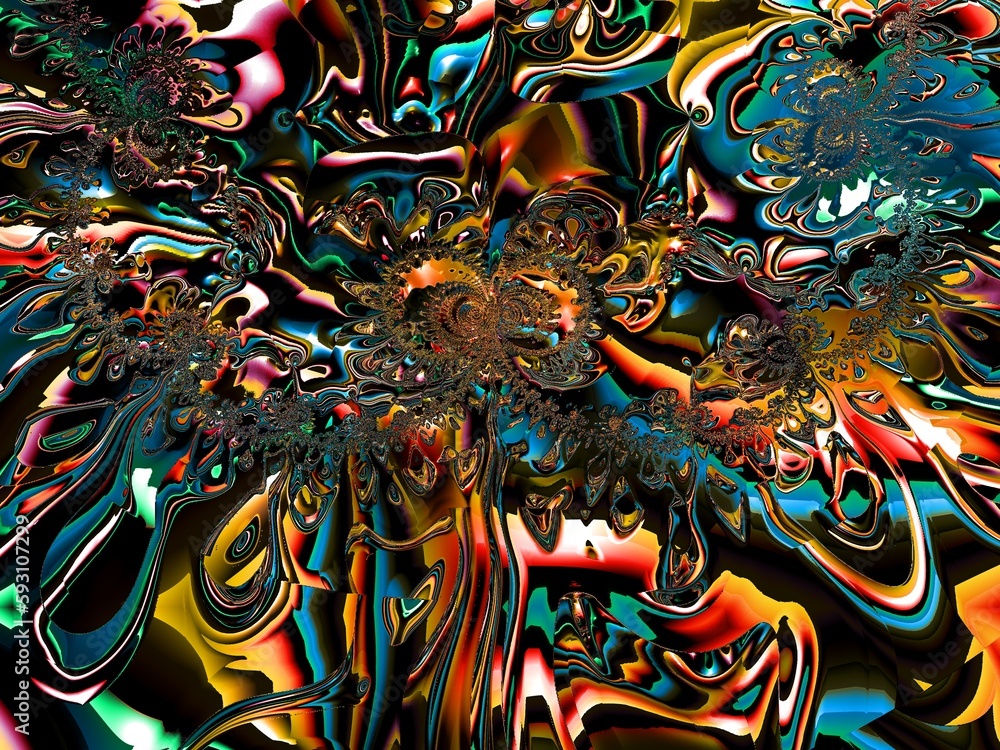 Fototapete Multicolored grunge texture. Background color. Composition of different color patterns