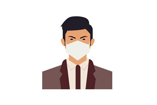man wearing a face mask in public. Generative AI