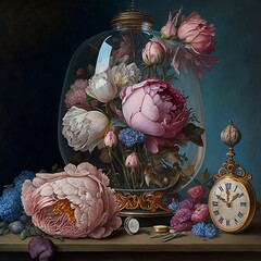 The Art of Timeless Flowers: decorations for lovers of classic beauty (ai generated)