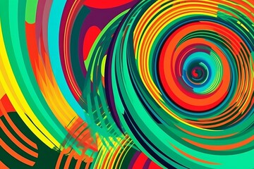 Vibrant Abstract Pop Art Background in Green Colors, Generative AI