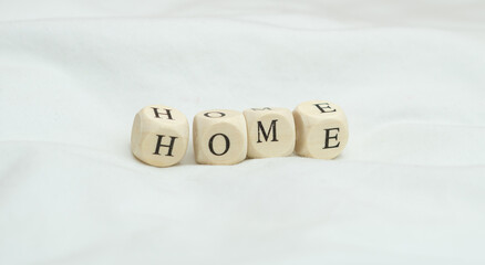 wooden beads with inscription home,home concept.