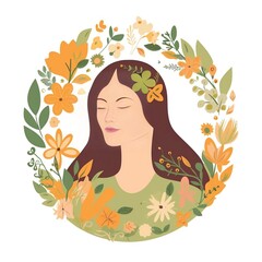 portrait of a girl with flowers in her hair