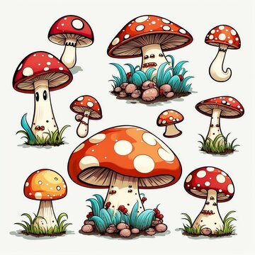 seamless pattern with mushrooms