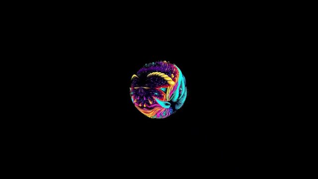 Unicorn neon magic short animated clips for vj dj background music visualizer, weird alpha layer, trippy montage illustrated retro nostalgic rainbows and sparkles