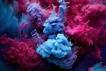 magenta and blue hues erupting in the ocean. Generative AI