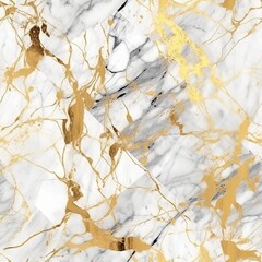 Seamless White and Gold Marble Texture
