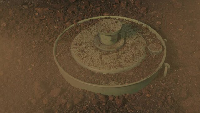 Land Mine With Dust Clouds From Vehicles