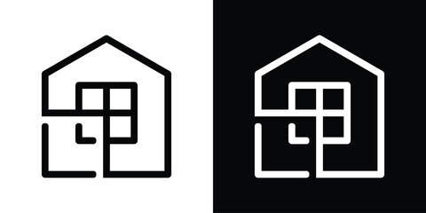 logo design creative home abstract icon vector line illustration