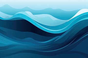 blue ocean waves in an abstract painting style. Generative AI