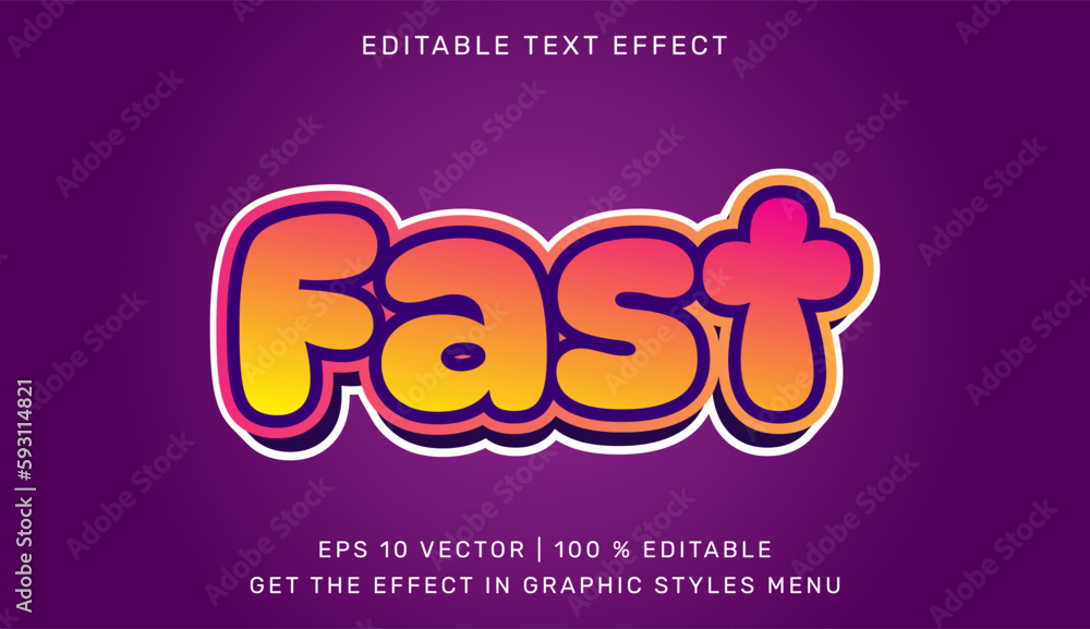 Poster fast 3d editable text effect template