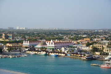 Fototapeta premium The Waterfront harbour of Oranjestad Aruba