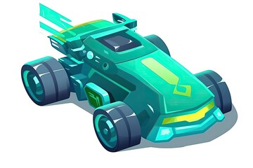 modern wooden desk with a computer monitor and keyboard. Generative AI