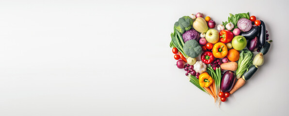 Obraz na płótnie Canvas fresh vegetables heart shape , Generative ai
