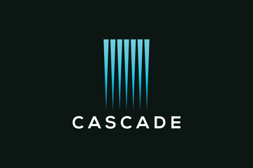 Colorful cascade fountain abstract logo design vector template