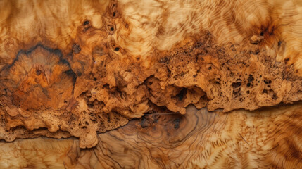 Thuya Burl Driftwood Texture Wooden Background - generative ai
