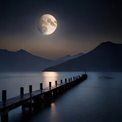 Moon night over the sea