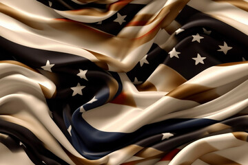 Luxury american themed style silk fabric, elegant seamless pattern, realistc light and shadow background, photorealistc wallpaper, generative ai
