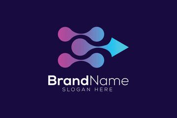 Modern technology arrow logo design vector template