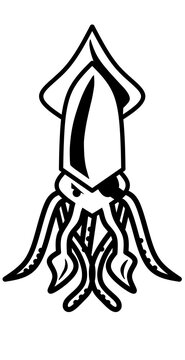 Squid Pirate Vector,simple logo desain