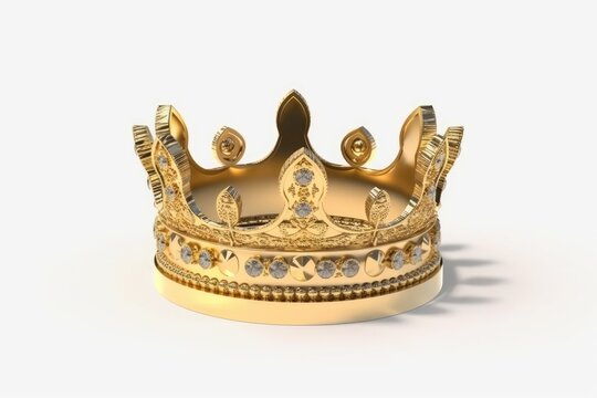 regal, golden crown on a white background. Generative AI
