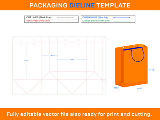 Gift bag-10x5.5x13 inch Dieline Template