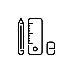 school building line icon