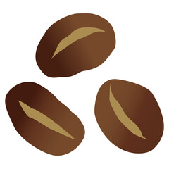 シンプルなコーヒー豆のイラストセット