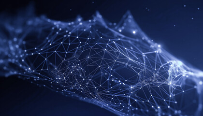 A highly detailed Plexus of abstract purple geometrical. AI generative for copy space