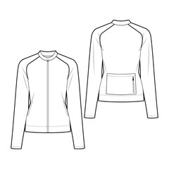Running jacket fashion vector sketch, Apparel template  - Illustrator CC